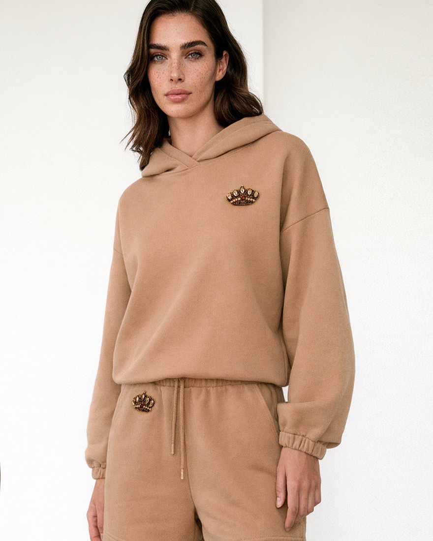 Худи на резинке с капюшоном цвет "Мускатный орех" www.EkaterinaSmolina.ru