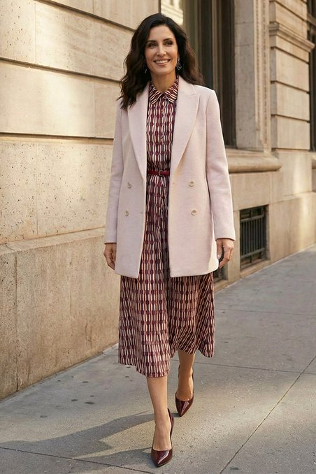 Полупальто-жакет из шерстяного драпа, жемчужно-розового цвета