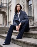 Жакет-косуха в синюю елочку из итальянской шерсти