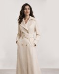 Пальто-тренч из водоотталкивающего бархата, «Кремовый»