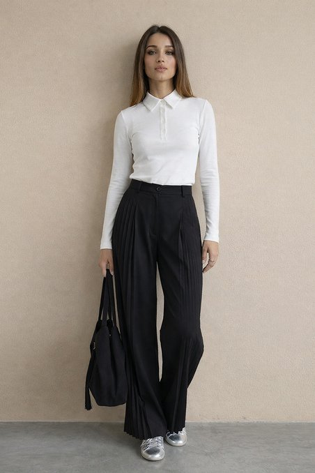 Брюки с плиссированными вставками, цвет «Антрацит»