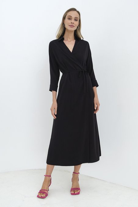 Платье базовое черного цвета без подкладки