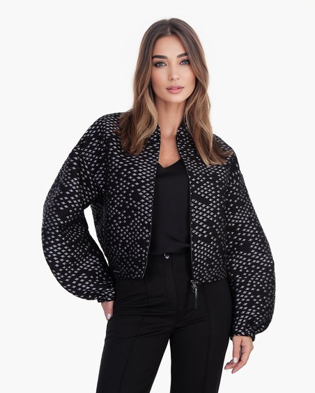 Бомбер из жаккарда в принт «Звёздная россыпь»
