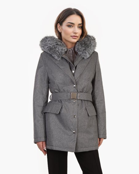 Утепленный жакет с манишкой