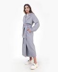 Пальто-тренч в клетку с широкой кокеткой