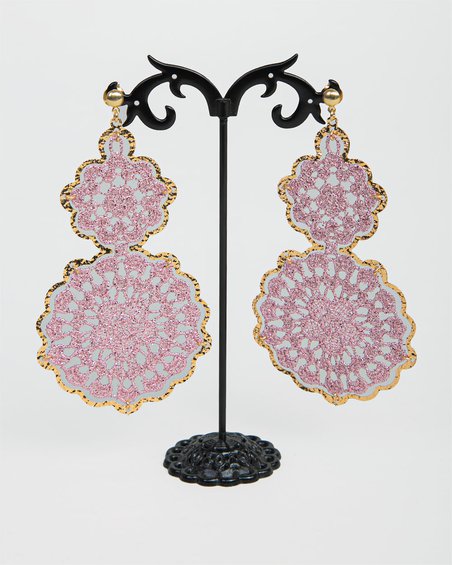 серьги Матрешки, бронзовые в желтом металле, застежка "гвоздик"