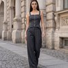 Брюки из итальянской костюмной ткани серого цвета