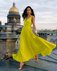 Сарафан длинный с гофре в цвете лайм www.EkaterinaSmolina.ru