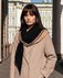 Косынка-капюшон черная с полосой песочного цвета и тесьмой www.EkaterinaSmolina.ru