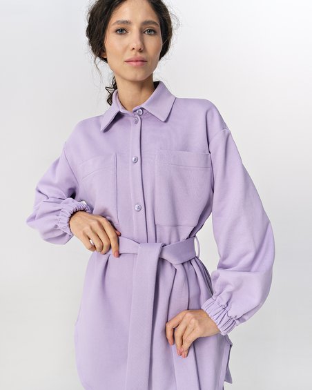 Блуза сиреневого цвета с пышными рукавами
