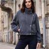 Жакет-косуха в синюю елочку из итальянской шерсти