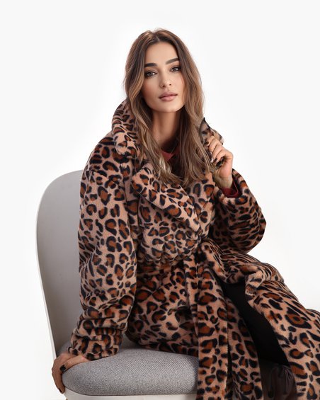 Леопардовая эко-шуба
