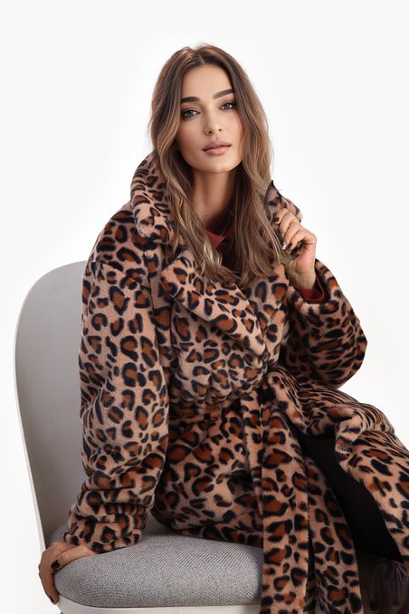 Леопардовая эко-шуба