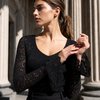 Блуза из стрейч кружева Ангора, черного цвета