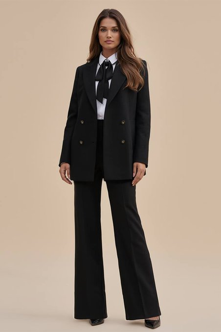 Полупальто-жакет, цвет глубокий черный