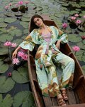 Комплект брюки и кимоно из итальянской вискозы в принт Горы