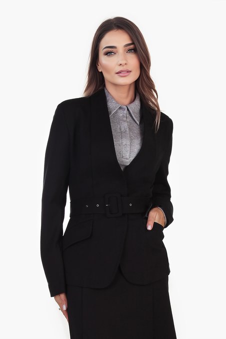 Жакет из джерси с ремнем