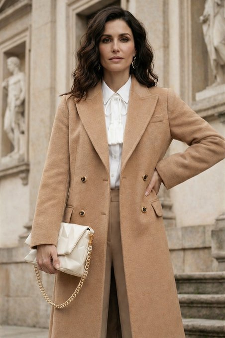 Пальто с английским воротником, цвет «Медовая нуга»