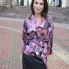 Блуза-кимоно с принтом "лица", из вискозы