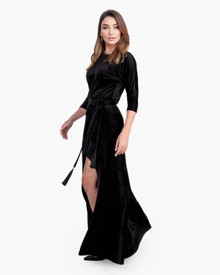 Комплет из топа и юбки на запах «Бархатная полночь»