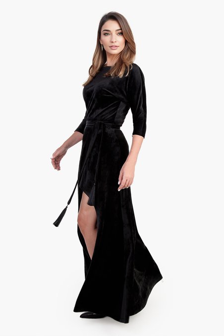 Комплет из топа и юбки на запах «Бархатная полночь»