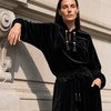 Бомбер из черного велюра с декоративными кистями