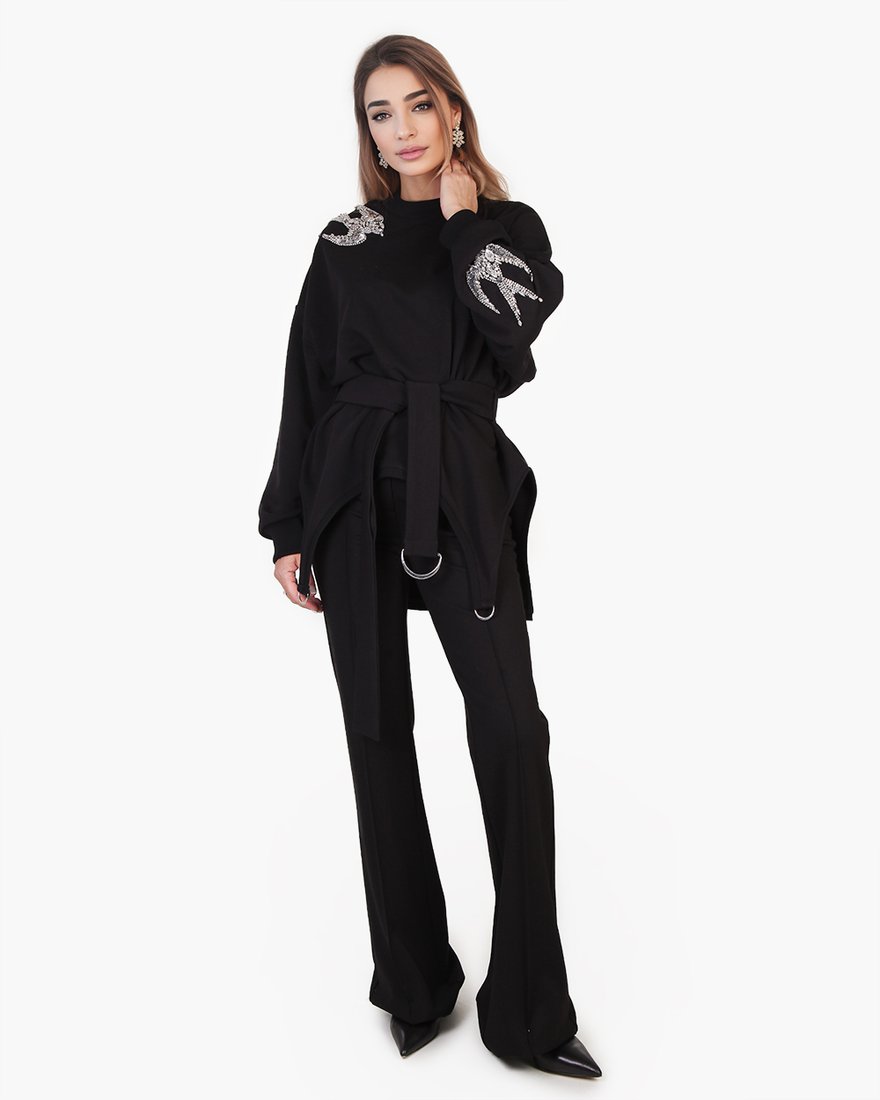 Свитшот с серебряными птицами  www.EkaterinaSmolina.ru