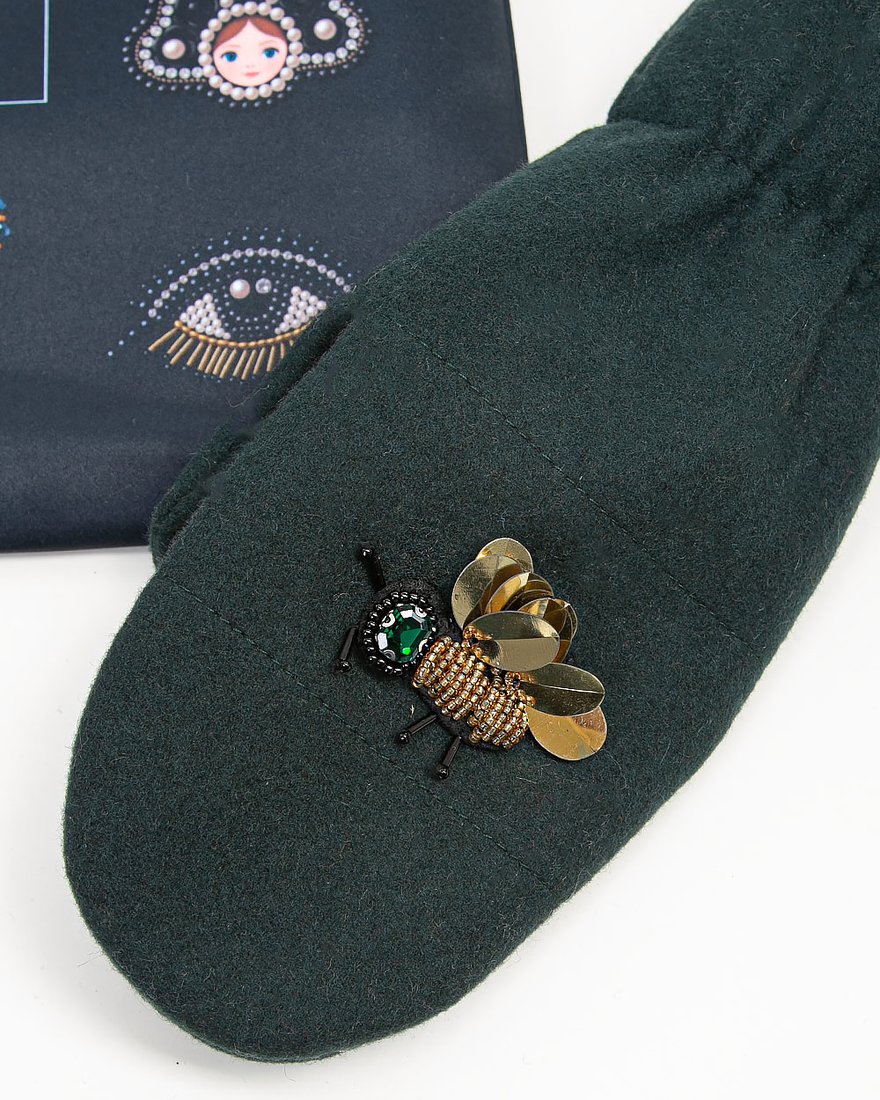 Варежки с декором «Пчелы» www.EkaterinaSmolina.ru