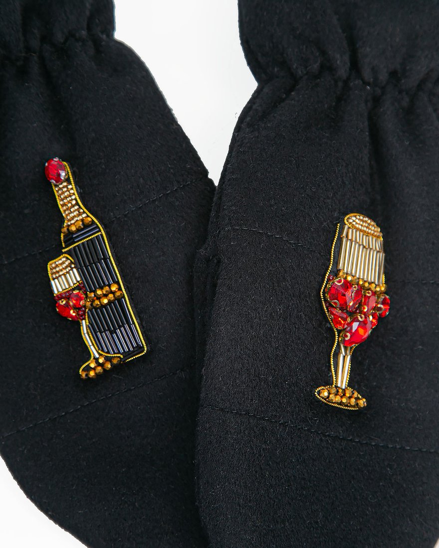 Варежки с декором «Бокалы» www.EkaterinaSmolina.ru