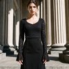 Блуза из стрейч кружева Ангора, черного цвета