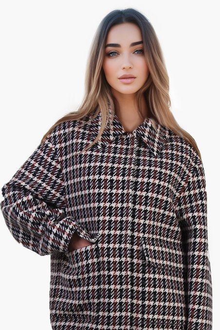 Полупальто-куртка в клетку
