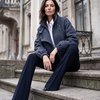 Жакет-косуха в синюю елочку из итальянской шерсти