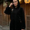 Худи и брюки из бархата, цвет «Черная роза»