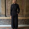 Рубашка черная из итальянского льна