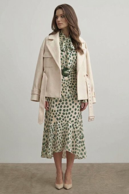 Жакет-косуха молочного цвета