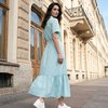 Платье в бело-лазурную полоску из итальянского хлопка