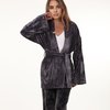 Кимоно и брюки из велюра, графитового цвета