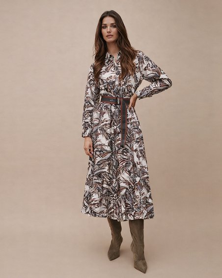 Платье-рубашка с принтом «Пальмовые листья» 