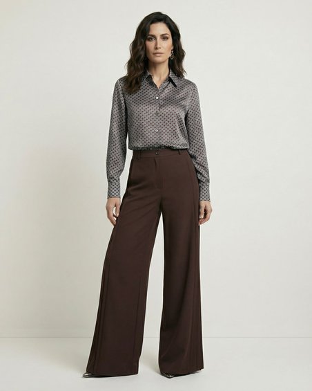 Блуза с геометричным принтом, цвет «Мята и шоколад»