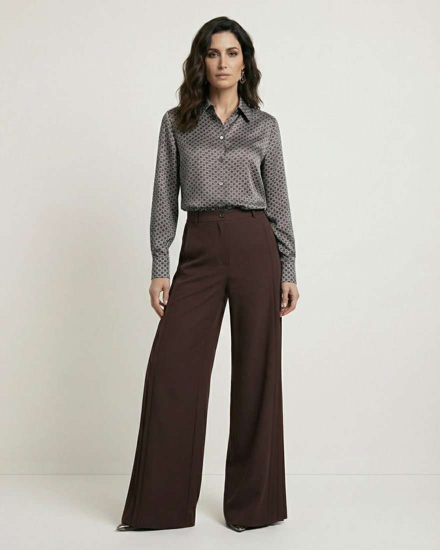 Блуза с геометричным принтом, цвет «Мята и шоколад» www.EkaterinaSmolina.ru