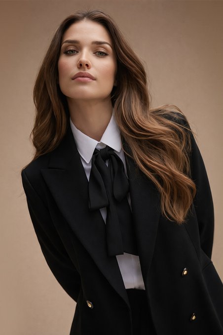 Полупальто-жакет, цвет глубокий черный