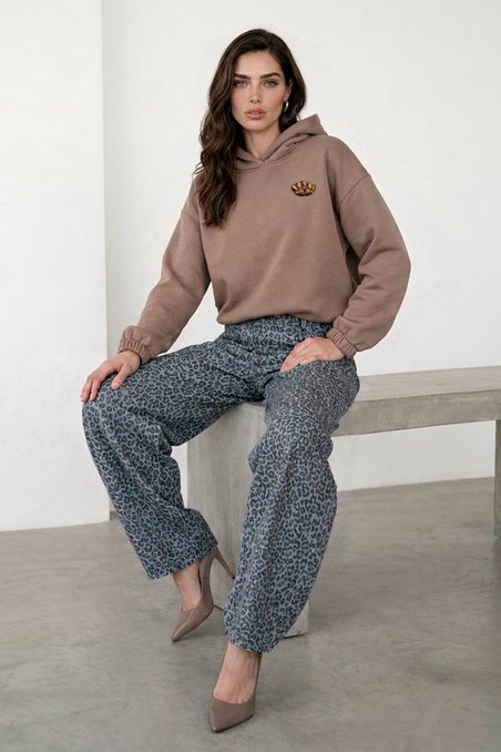 Худи на резинке с капюшоном цвета "Капучино"