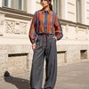 Рубашка укороченная в цветную клетку