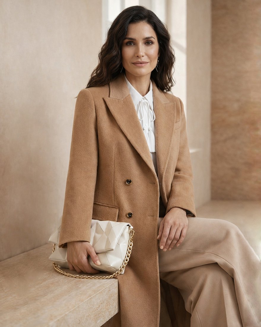 Пальто с английским воротником, цвет «Медовая нуга» www.EkaterinaSmolina.ru