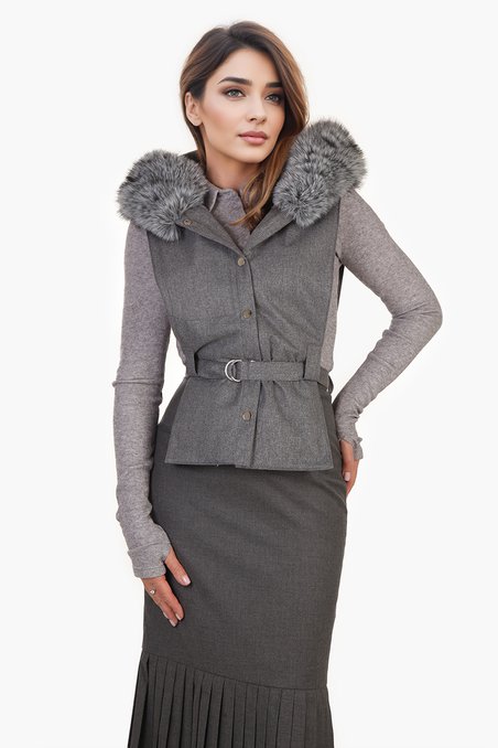 Жилет-манишка с капюшоном