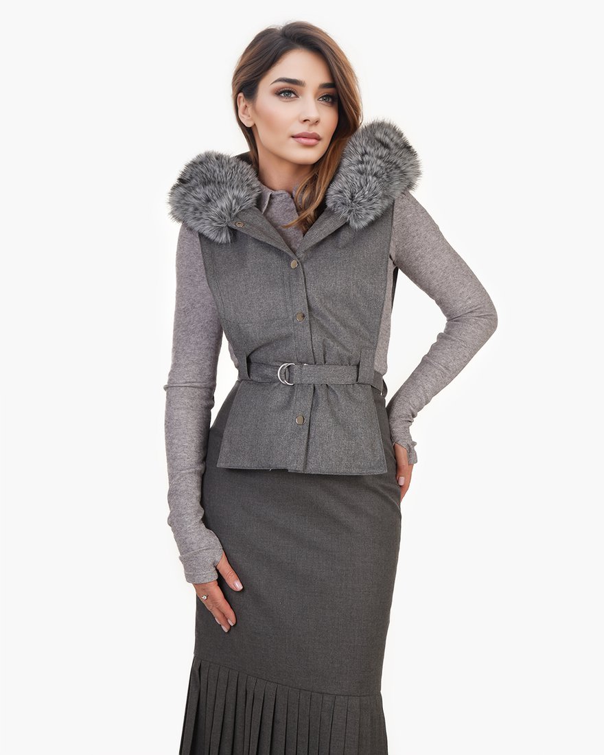 Жилет-манишка с капюшоном www.EkaterinaSmolina.ru