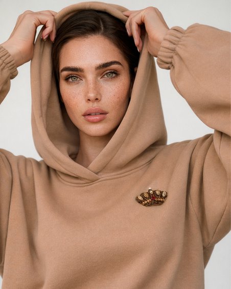 Худи на резинке с капюшоном цвет "Мускатный орех"