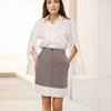 Рубашка с разрезами на рукавах, белая