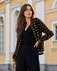 Бомбер черный в принт Лошади из итальянской вискозы www.EkaterinaSmolina.ru