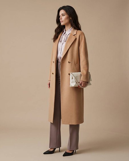 Пальто с цельнокроенным рукавом, цвет «Медовая нуга»